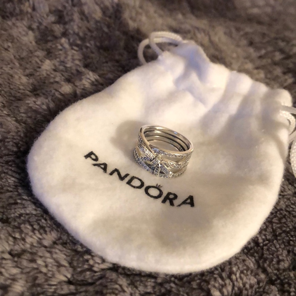 NWT PANDORA Delicate Sentiments Ribbon&Bow Ring